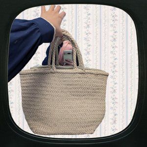 Club Monaco white woven leather bag